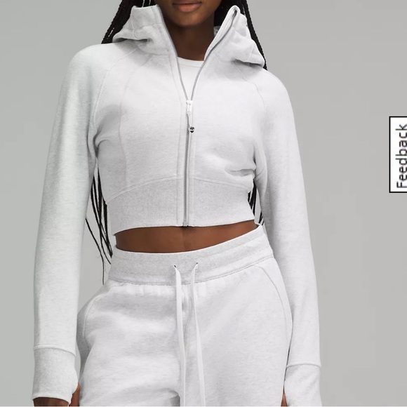⭐️Lululemon Scuba Full Zip Cropped Hoodie Heathered Grey Size 6⭐️ - Picture 2 of 12